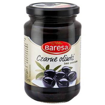 Оливки чорні без кісточки, Baresa Czarne Oliwki, 340 г