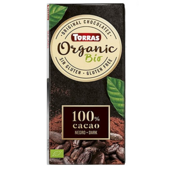Шоколад Чорний 100% какао Органічний Torras Organic Negro, 100% cacao, без глютену, 100 г