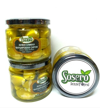 Зелені оливки фаршировані сиром, Sosero, 290 г