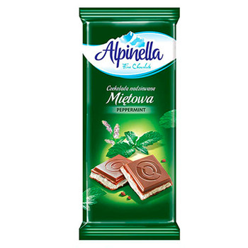 Шоколад Alpinella з мятною начинкою (22), 100 г