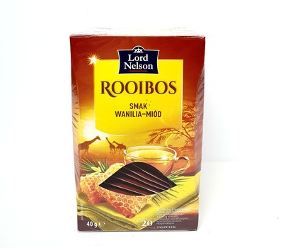 Чай Lord Nelson, ROOIBOS, ваніль та мед, 40 г., 20 пакетів
