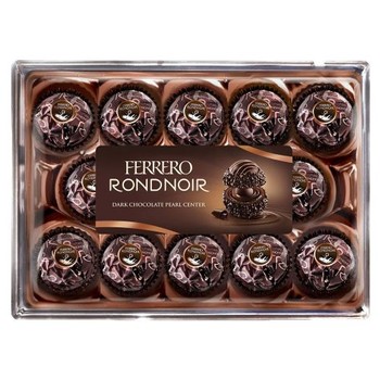 Цукерки Ferrero RONDNOIR, dark chocolate pearl center, 138 г