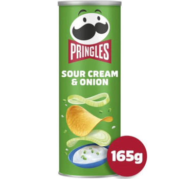 Чіпси Прінглс Сметана та Цибуля, Pringles Sour Crem & Onion, 165 г.