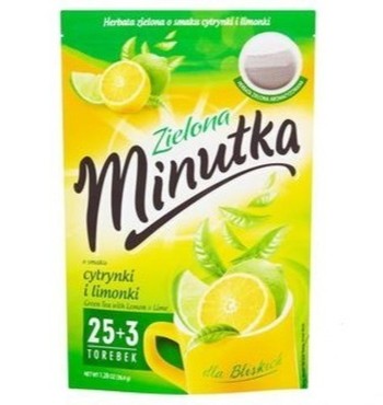 Чай Minutka Зелений з лимоном та лаймом, 25+3 пакетиків (28*1.3 г)