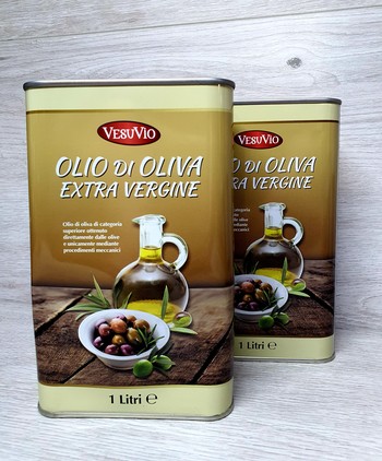 Олія оливкова, Vesu Vio (тарілка, квадратна) Olio di Oliva Extra Vergine , 1 л. Ж/Б