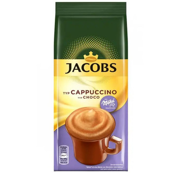 Капучіно + Гарячий шоколад  JACOBS+MILKA, typ CAPPUCCINO + typ CHOCO, 500 г. (м'яка упаковка)