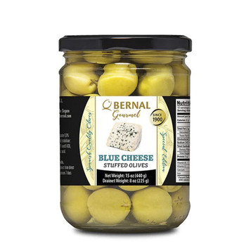 Оливки Bernal Gourmet, фаршировані сиром Дор Блю, Blue Cheese Stuffed Olives, 436 г