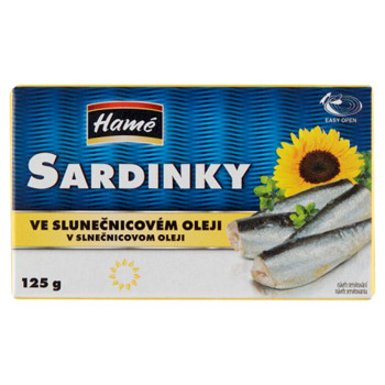 Сардинки Hame в Соняшниковій Олії, sardinky ve slunecnicovem oleji, 125 г