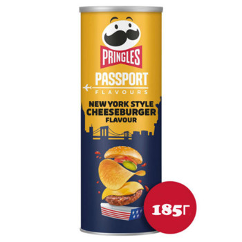 Чіпси Pringles Passport New York Style Cheeseburger flavour 185г