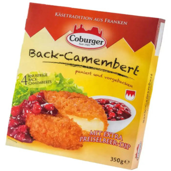 Сир Камамбер для запікання з журавлиновим соусом, Coburger Back-Camembert, 350г