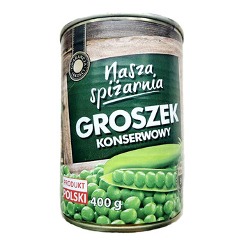 Горошок зелений, консервований, Nasza spizarnia, Groszek konserwowy, 400 г
