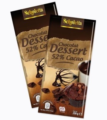 Шоколад Чорний 52% Scholetta, Chocolat DESSERT 52% Cacao 200 г