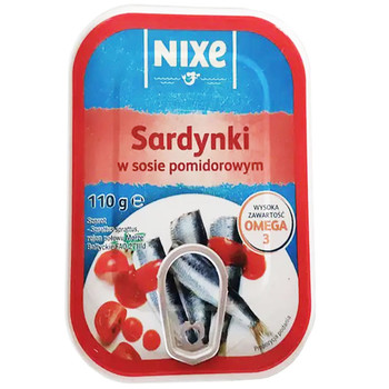 Сардинки NIXE , Sardynki w sosie pomidorowym ( в томате) 110 г