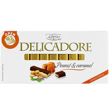 Шоколад Delicadore Карамель та арахіс 200 г (чорний)