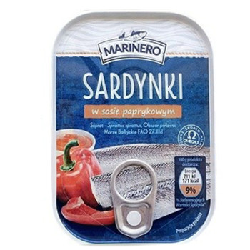 Сардинки Marinero , Sardynki w sosie paprykowym ( з солодкою паприкою) 110 г