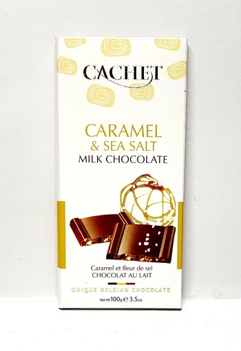 Шоколад Cachet Молочний з карамелью та морською сіллю, 100 г. (21373)