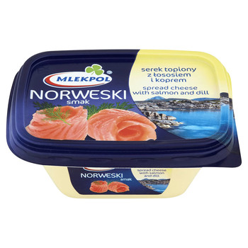 Сир плавленний з лососем та кропом, Norweski smak, Mlekpol, 150 г