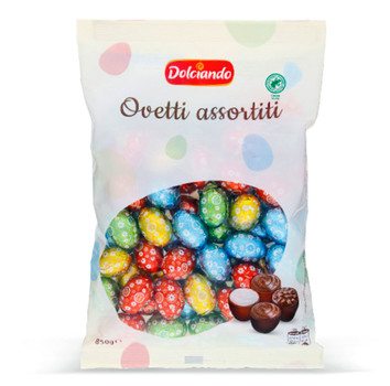 Цукерки шоколадні Яєчка, Dolciando Ovetti Assortite, 850 г