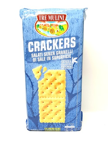 Крекери Tre Mulini, Crackers Salati senza granelli di sale in Superficie, 500 г