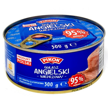 Консерва м'ясна PIKOK Gulasz Angielski Wiepzowy 95% м'яса, 300 г