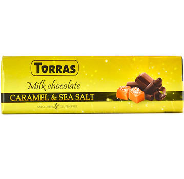 Шоколад TORRAS з карамелью та морською сіллю, без глютену, 300 г