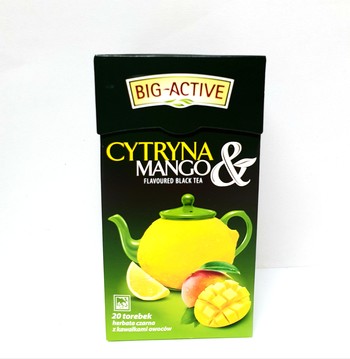 Чай BIG-ACTIV , Чорний з Лимоном та Манго, 20 пакетиків