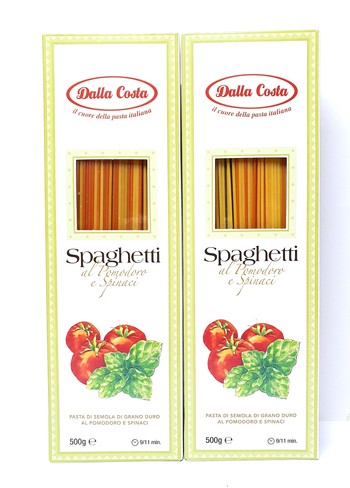 Спагетті з твердих сортів пшениці Dalla Costa, SPAGHETTI  з томатами та шпинатом, 500 г