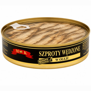 Шпроти підкопчені в Олії MK (прозора кришка) Szproty wedzone w oleju 160 г