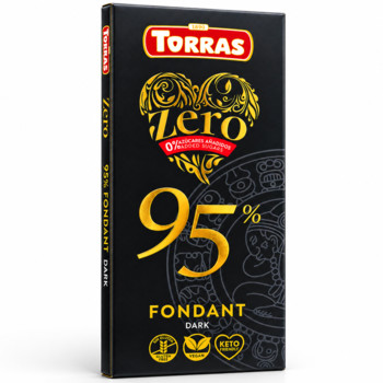 Шоколад Чорний Torras Zero 95% какао без цукру та глютену, 100 г