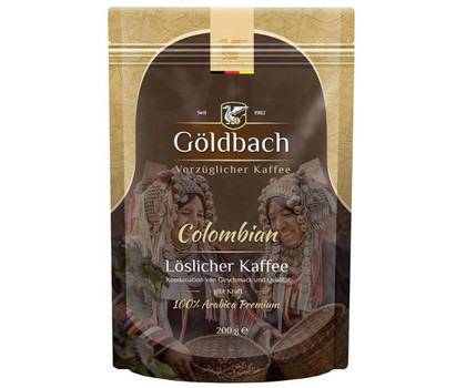 Кава GOLDBACH Colombian (м'яка упаковка) 100% Arabica Premium, 200 г. розчинна