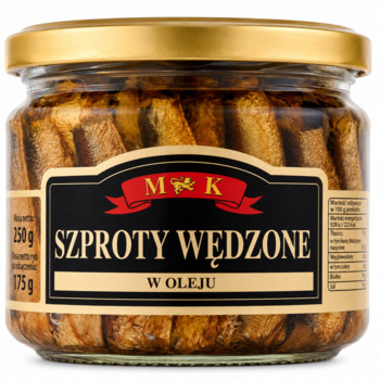 Шпроти підкопчені в Олії (скло) MK Szproty wedzone w oleju 250 г