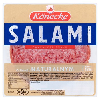 Салямі нарізана, Konecke SALAMI o smaku Naturalnym, 150 г