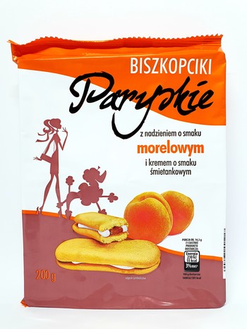 Печиво "Парижське" з вершково-персиковим кремом, Biszkopciki Paryskie, 200 г