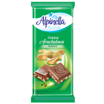 Шоколад Alpinella, молочна з Арахісом, 100г