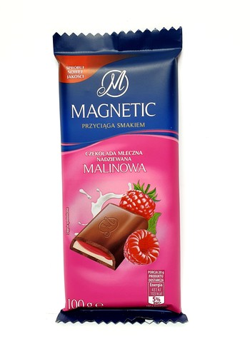 Шоколад MAGNETIC з малиновою  начинкою 100 г