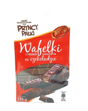 Вафлі Tasso з какао кремом в шоколаді, (Pryncy Palki) 235 г
