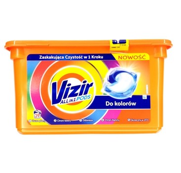 Капсули для прання VIZIR All in1 PODS, do Kolorow (для кольорових речей), 889.2 г.  (39 капсул)