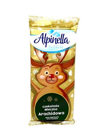 Шоколад Alpinella "НОВОРІЧНА" з арахісом, 90 г