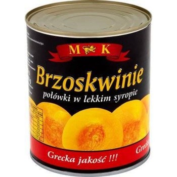 Персики в цукровому сиропі, M & K, Broskwinie polowki w lekkim syropie, 820 г