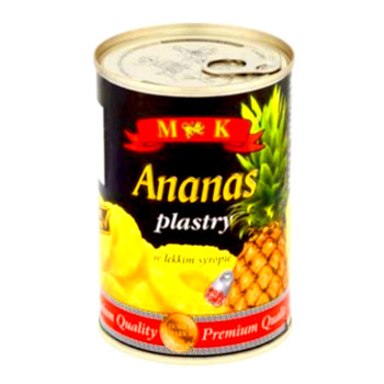 Ананас кільцями в цукровому сиропі MK, Ananas plastry w lekkim syropie, 565 г