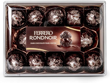 Цукерки Ferrero RONDNOIR, dark chocolate pearl center, 138 г