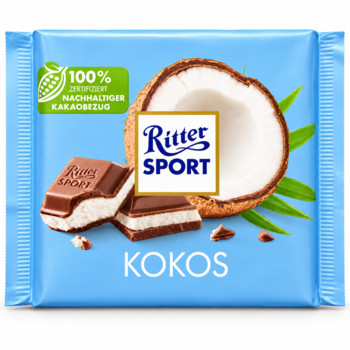 Шоколад Ritter Sport Kokos (Молочний з Кокосом) 100 г