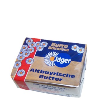 Масло вершкове, Burro Bavarese  JAGER (Німеччина) 82% молочного жиру, 250г