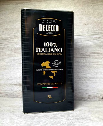 Олія оливкова De Cecco 100% Italiano, Olio Extra Vergine di Oliva, 5 л. Ж/Б