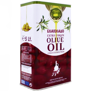 Олія оливкова, ELAIOLADO (греція) Extra Virgin OLIVE OIL Cold Extraction, 5 л. Ж/Б