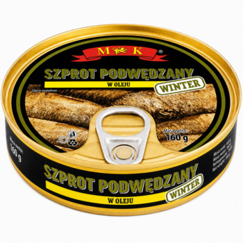 Шпроти підкопчені в олії MK Szproty podwedzone w oleju winter 160 г