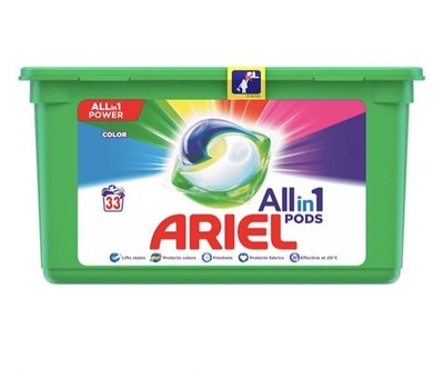 Капсули для прання ARIEL All in1 PODS, Color (для кольорових речей), 785.4 г. (33 капсули).
