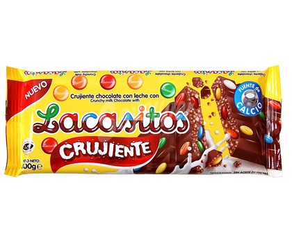 Шоколад Lacasitos, Молочний з кранчами та кольоровими драже, 100 г
