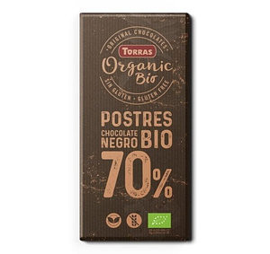Шоколад TORRAS Postres Bio Organic, 70% какао, без глютену,Vegan, 200 г
