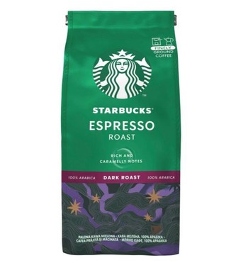 Кава STARBUCKS ESPRESSO blend, 100 % Арабіка (dark roast) 200 г. мелена